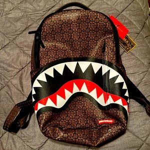 SPRAYGROUND FRENZY SHARK BACKPACK (DLXV) WITH GOLD TAG